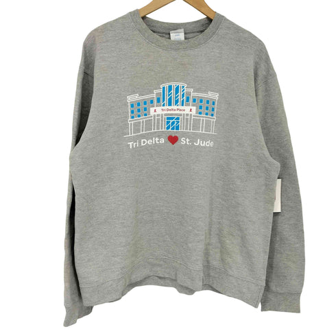 ポートカンパニー PORT&COMPANY クルーネック プリント 長袖 スウェット メンズ import:L