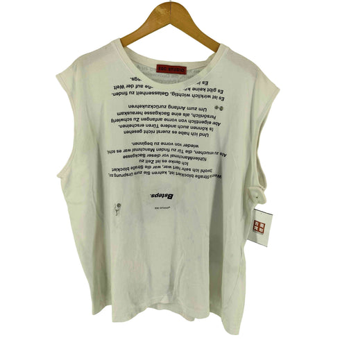 イーエスシーステュディオ ESC STUDIO ドイツ語 テキストプリント ノースリーブ Tシャツ メンズ