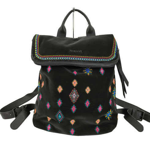 デシグアル Desigual 刺繍デザイン スパンコール付き スクエアバックパック レディース