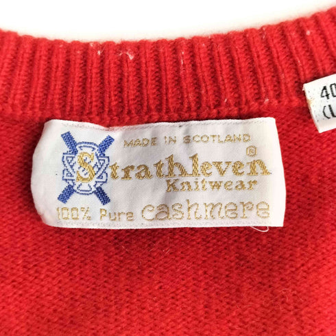Strathleven knitwear Pure cashmere ニット スコットランド製 カシミヤ 100% Vネック レディース EUR:40