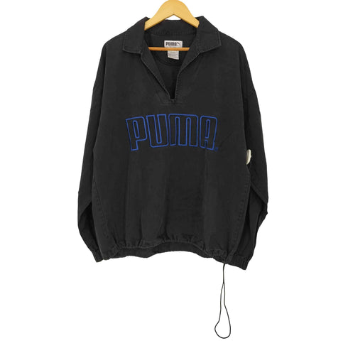 プーマ PUMA 80-90s マカオ製 ロゴ刺繍 スキッパー ドリルトップ ジャケット メンズ JPN:L