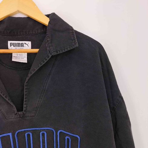 プーマ PUMA 80-90s マカオ製 ロゴ刺繍 スキッパー ドリルトップ ジャケット メンズ JPN:L