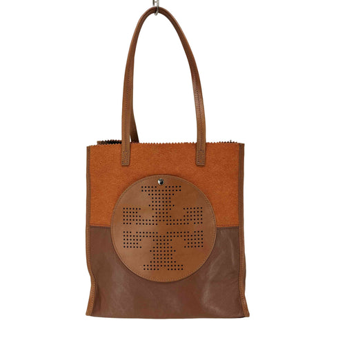 トリーバーチ TORY BURCH ポーチ付きパンチングレザーロゴ トートバック レディース