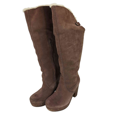 アグ UGG Lillian スエードクロッグロングブーツ レディース JPN:22