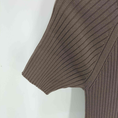 ブルーレーベルクレストブリッジ BLUE LABEL CRESTBRIDGE スクエアネック半袖リブニットドッキングワンピース レディース 38