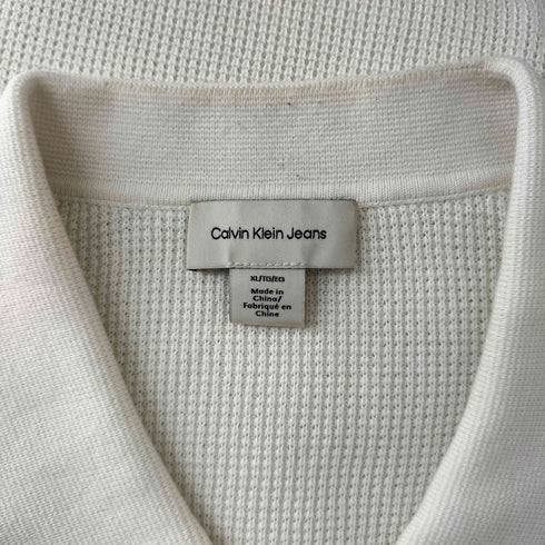 カルバンクラインジーンズ Calvin Klein Jeans ショートスリーブ コットン ワッフル ポロカラーセーター メンズ XL