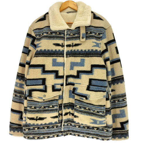 ザラ ZARA ネイティブ柄 フリース ボア ジャケット メンズ import:M
