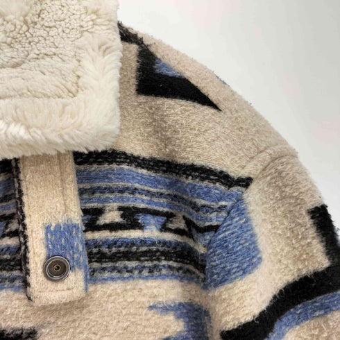 ザラ ZARA ネイティブ柄 フリース ボア ジャケット メンズ import:M