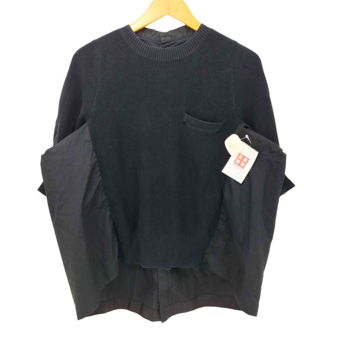 サカイ Sacai リブニット切替 ドッキング 袖フリル 半袖シャツ レディース JPN:2