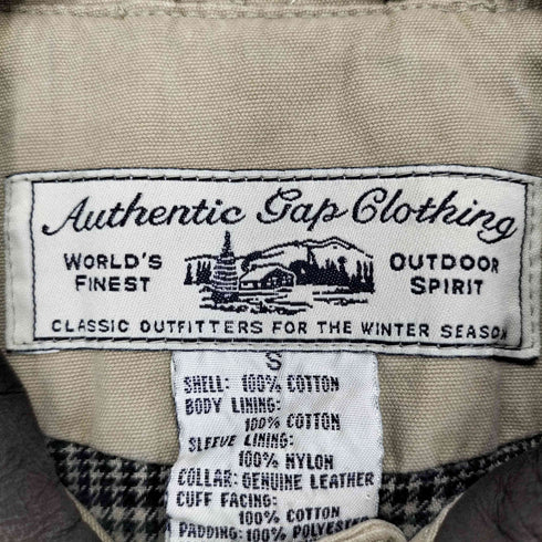 Authentic Gap Clothing オーセンティック ギャップ クロージング レザー切替 ハンティング カバーオール ジャケット メンズ S