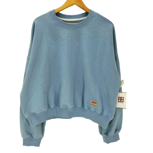 pluti Label プルティ Breakfast sweatshirt Blue ブレックファースト クロップド スウェット トレーナー レディース ONE SIZE