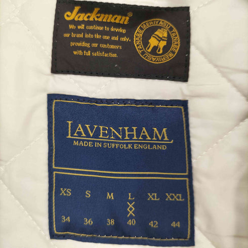ラベンハム LAVENHAM ノーカラー スウェット生地 キルティング ドメツ ジレ ベスト メンズ L