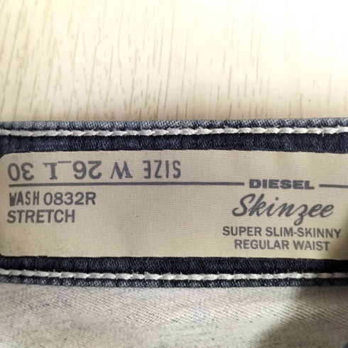 ディーゼル DIESEL SUPER SLIM-SKINNY REGULAR WAIST ダメージ スキニー デニム レディース W26 L30