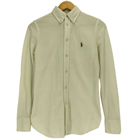 ラルフローレン RALPH LAUREN 現行タグ KNIT OXFORD スモールポニー刺繍 鹿の子 L/S 長袖 シャツ レディース import:S