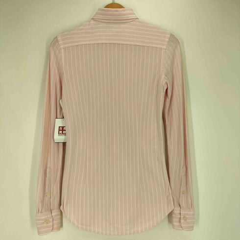ラルフローレン RALPH LAUREN 現行タグ KNIT OXFORD スモールポニー刺繍 ストライプ 鹿の子 L/S 長袖 シャツ レディース import:S