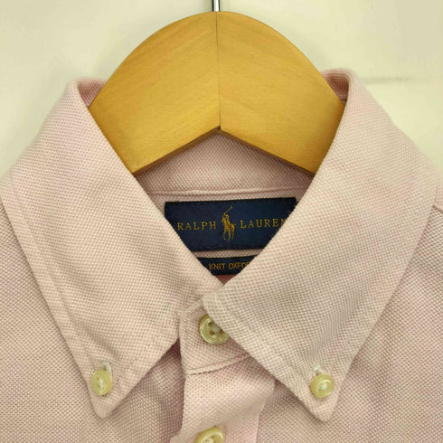 ラルフローレン RALPH LAUREN 現行タグ KNIT OXFORD スモールポニー刺繍 鹿の子 L/S 長袖 シャツ レディース import:S