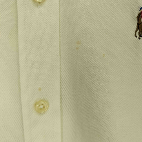 ラルフローレン RALPH LAUREN 現行タグ KNIT OXFORD スモールポニー刺繍 鹿の子 L/S 長袖 シャツ レディース import:S