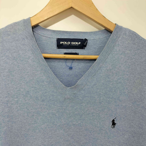 ポロゴルフラルフローレン POLO GOLF RALPH LAUREN 90S ポニー 刺繍 コットン ニット ベスト メンズ JPN:XL