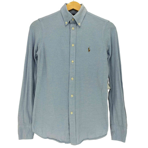 ラルフローレン RALPH LAUREN 現行タグ KNIT OXFORD スモールポニー刺繍 鹿の子 L/S 長袖 シャツ レディース import:S