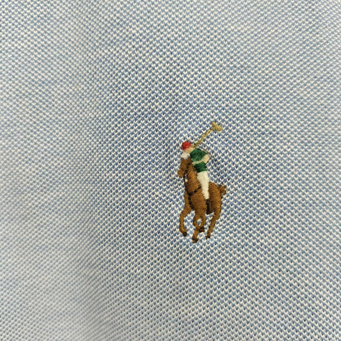 ラルフローレン RALPH LAUREN 現行タグ KNIT OXFORD スモールポニー刺繍 鹿の子 L/S 長袖 シャツ レディース import:S