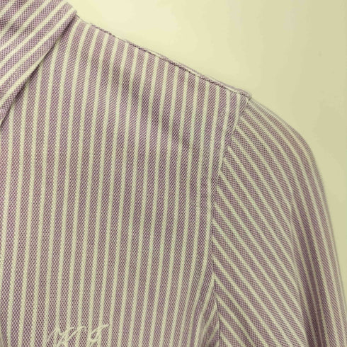 ラルフローレン RALPH LAUREN 現行タグ KNIT OXFORD 刺繍 ストライプ 鹿の子 L/S 長袖 シャツ レディース import:S
