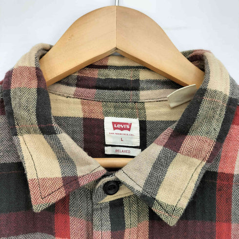 リーバイス Levis ヘリンボーン チェック 2ポケ L/S 長袖 シャツ メンズ import:L