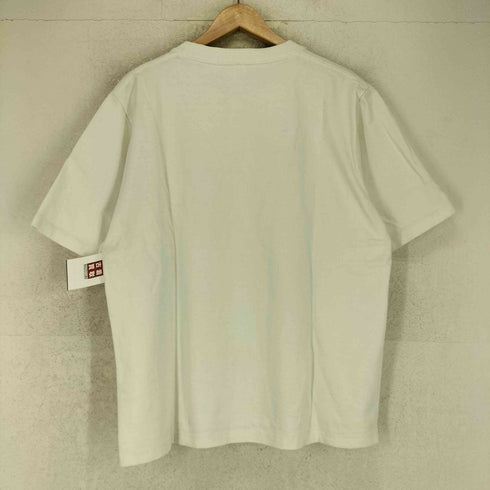 幾何学 袖裾シングル フロントプリント 半袖 Tシャツ メンズ XXL