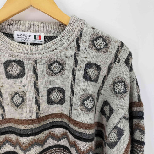 giorgio 総柄 クルーネックニット メンズ import:L