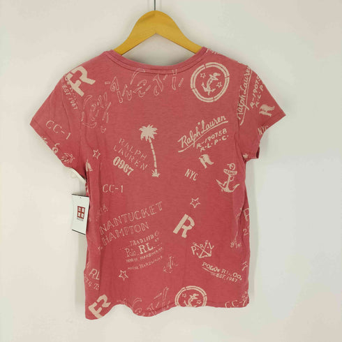 ポロラルフローレン POLO RALPH LAUREN 総柄 プリント クルーネック Tシャツ レディース import:M