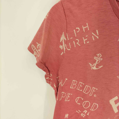 ポロラルフローレン POLO RALPH LAUREN 総柄 プリント クルーネック Tシャツ レディース import:M