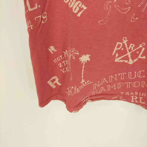 ポロラルフローレン POLO RALPH LAUREN 総柄 プリント クルーネック Tシャツ レディース import:M