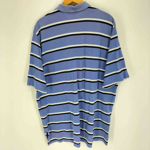 ポロバイラルフローレン Polo by RALPH LAUREN 90S ポニー刺繍 GOLF FIT 鹿の子織り ボーダー ポロシャツ メンズ import:XL