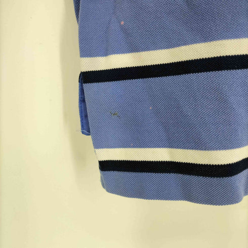 ポロバイラルフローレン Polo by RALPH LAUREN 90S ポニー刺繍 GOLF FIT 鹿の子織り ボーダー ポロシャツ メンズ import:XL