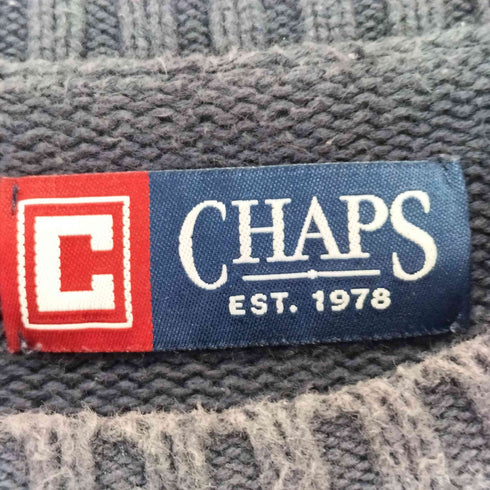 チャップス CHAPS エンブレムロゴ刺繍 コットンクルーネックニット メンズ import:L