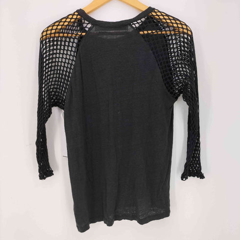 IRO EXPERIENCE 袖異素材切替 ライトオンス クルーネック ニット レディース import:XS