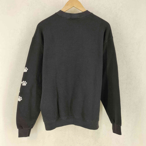 リー Lee 90s USA製 HEAVY WEIGHT 犬 足跡 プリント 長袖 クルーネック スウェット メンズ M
