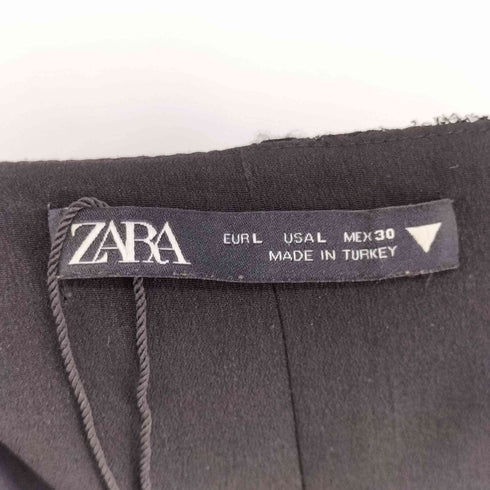 ザラ ZARA フロントフリルデザイン ラメ 長袖ワンピース レディース import:L