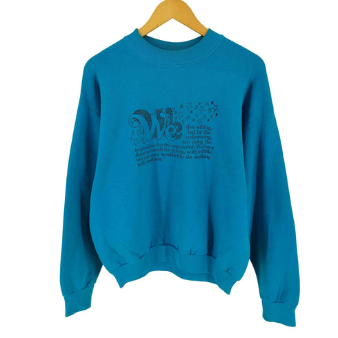 フルーツオブザルーム FRUIT OF THE LOOM 80-90s USA製 コットンポリ 星 プリント 長袖 クルーネック スウェット メンズ L