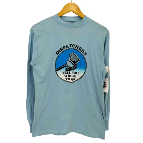 アンビル Anvil 80S USA製 企業ロゴ プリント クルーネック 長袖 Tシャツ メンズ import:M