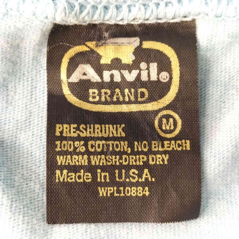 アンビル Anvil 80S USA製 企業ロゴ プリント クルーネック 長袖 Tシャツ メンズ import:M