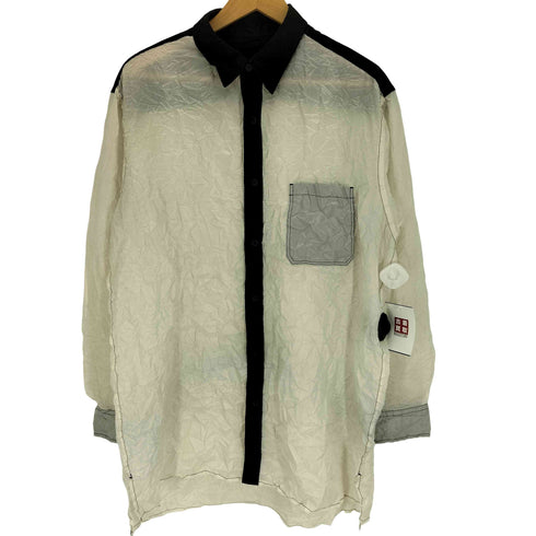 グラウンドワイ Ground Y 26SS CRUSHED FABRIC LONG SLEEVE SHIRT クラッシュド ファブリック ロング スリーブ シャツ メンズ JPN:3