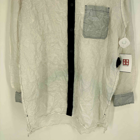 グラウンドワイ Ground Y 26SS CRUSHED FABRIC LONG SLEEVE SHIRT クラッシュド ファブリック ロング スリーブ シャツ メンズ JPN:3