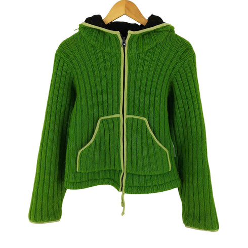 MAGIC FASHION ウール ジップアップ ニットパーカー フーデッド ジャケット レディース M
