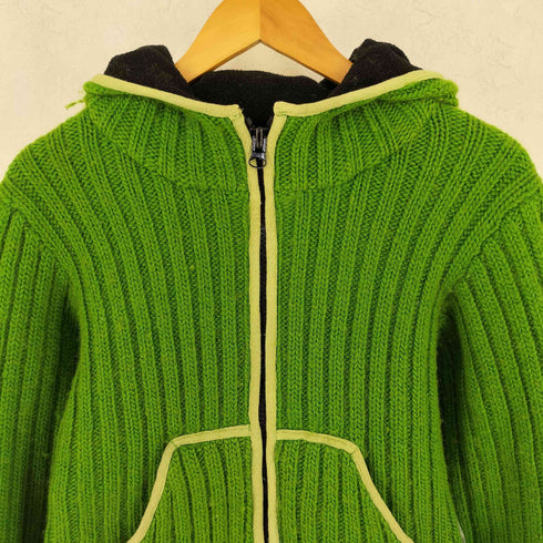 MAGIC FASHION ウール ジップアップ ニットパーカー フーデッド ジャケット レディース M
