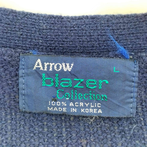 アロー ARROW 80-90S BLAZER COLLECTION 胡桃釦 アクリル ニット カーディガン メンズ import:L