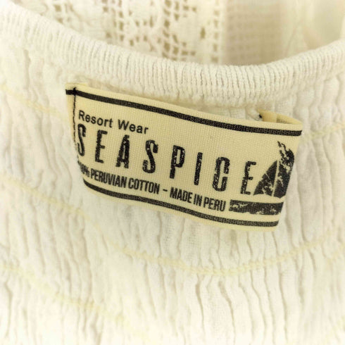 SEASPICE コットン ホルターネック マキシ ワンピース レディース XL
