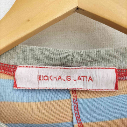 エコーズラッタ ECKHAUS LATTA LAPPED パッチワーク リメイク仕様 ボーダー柄 長袖 Tシャツ メンズ import:L