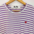 プレイコムデギャルソン PLAY COMME des GARCONS ハートワッペン 袖切替 ボーダー長袖 Tシャツ レディース JPN:M