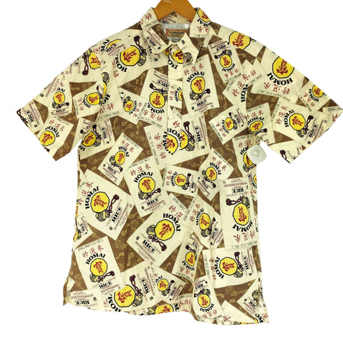 HI KAMA AINA パッケージ総柄 プルオーバー ボタンダウンシャツ メンズ JPN:M