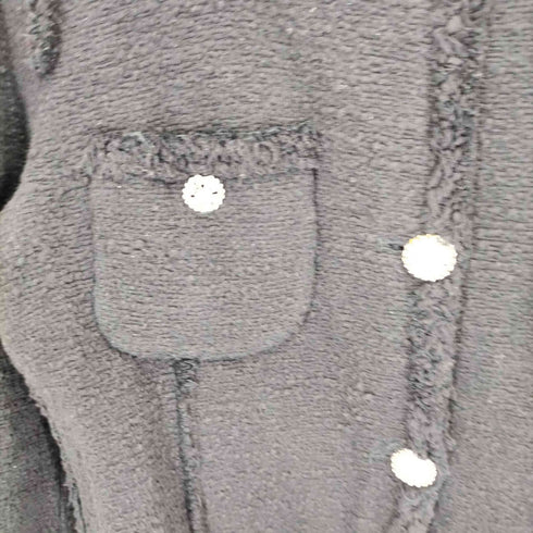 ザラ ZARA ツイード ノーカラー ジャケット レディース import:L